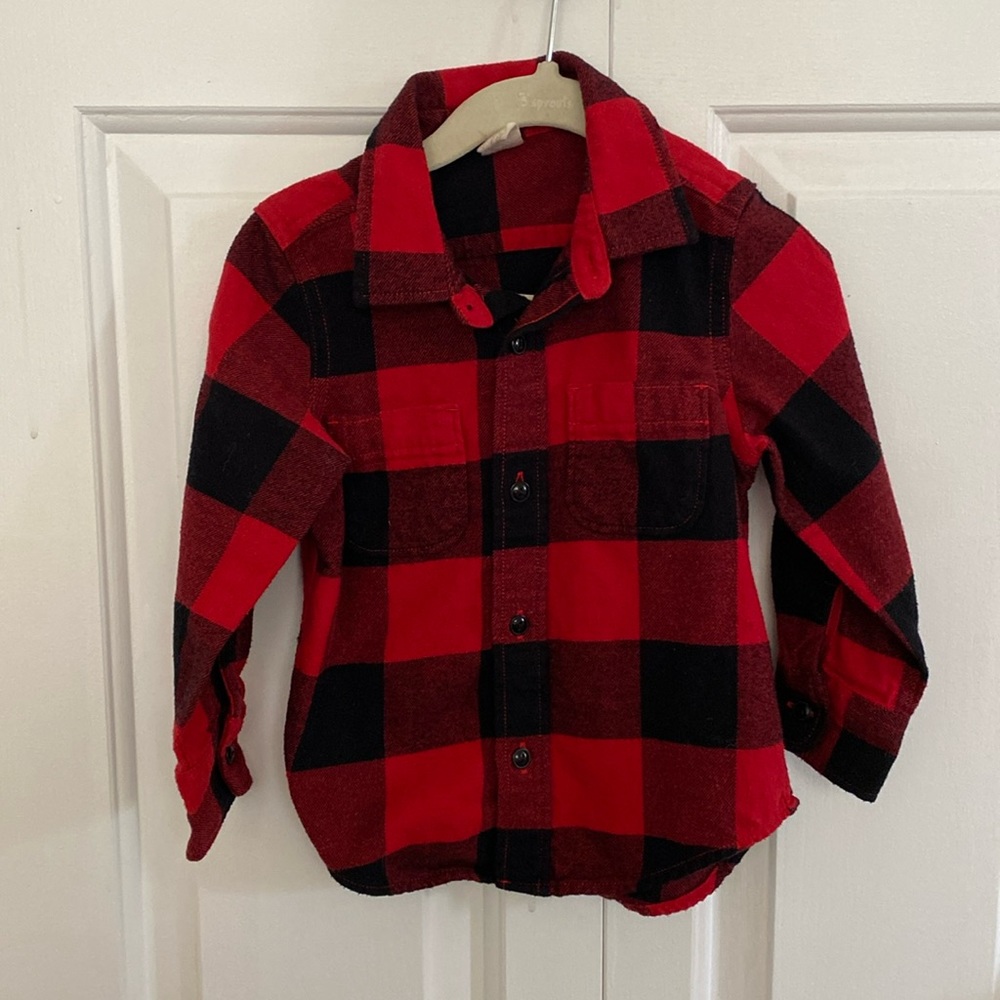 Baby Gap organic cotton flannel plaid shirt - 2 years
